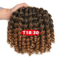 Jamaican Bounce Crochet Hair 8Inch Crochet Braids Synthetic Braiding Curly Crochet Twist Hair Extensions Ombre Black Brown Hair