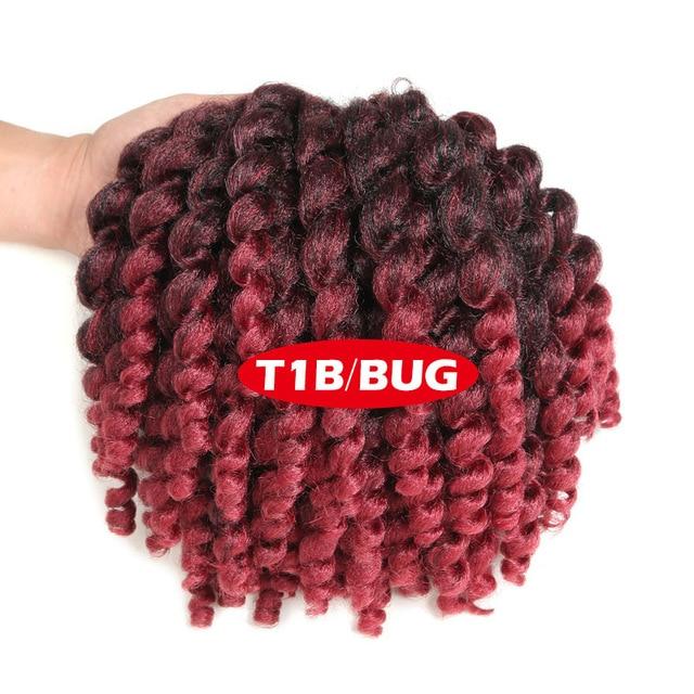 Jamaican Bounce Crochet Hair 8Inch Crochet Braids Synthetic Braiding Curly Crochet Twist Hair Extensions Ombre Black Brown Hair