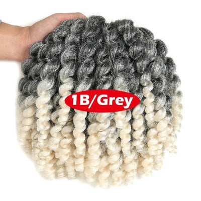 Jamaican Bounce Crochet Hair 8Inch Crochet Braids Synthetic Braiding Curly Crochet Twist Hair Extensions Ombre Black Brown Hair