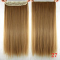 Soowee Long Straight Black to Gray Natural Color Women Ombre Hair High Tempreture Synthetic Hairpiece Clip in Hair Extensions