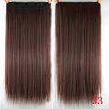 Soowee Long Straight Black to Gray Natural Color Women Ombre Hair High Tempreture Synthetic Hairpiece Clip in Hair Extensions