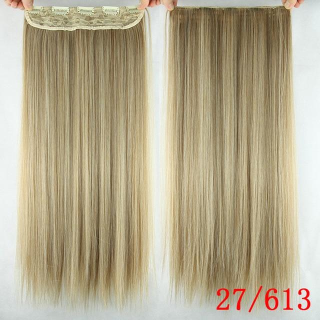 Soowee Long Straight Black to Gray Natural Color Women Ombre Hair High Tempreture Synthetic Hairpiece Clip in Hair Extensions