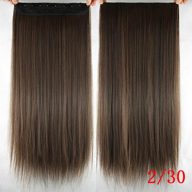 Soowee Long Straight Black to Gray Natural Color Women Ombre Hair High Tempreture Synthetic Hairpiece Clip in Hair Extensions