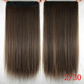 Soowee Long Straight Black to Gray Natural Color Women Ombre Hair High Tempreture Synthetic Hairpiece Clip in Hair Extensions