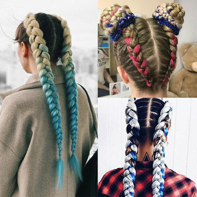 Crochet Braids Kanekalon Synthetic Hair 24 inch Jumbo Braiding Hair 100g/Pack Blonde Grey Crochet Twists Braids Hair Extensions