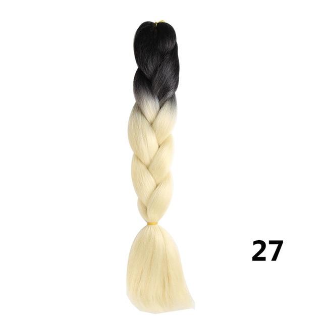 Crochet Braids Kanekalon Synthetic Hair 24 inch Jumbo Braiding Hair 100g/Pack Blonde Grey Crochet Twists Braids Hair Extensions