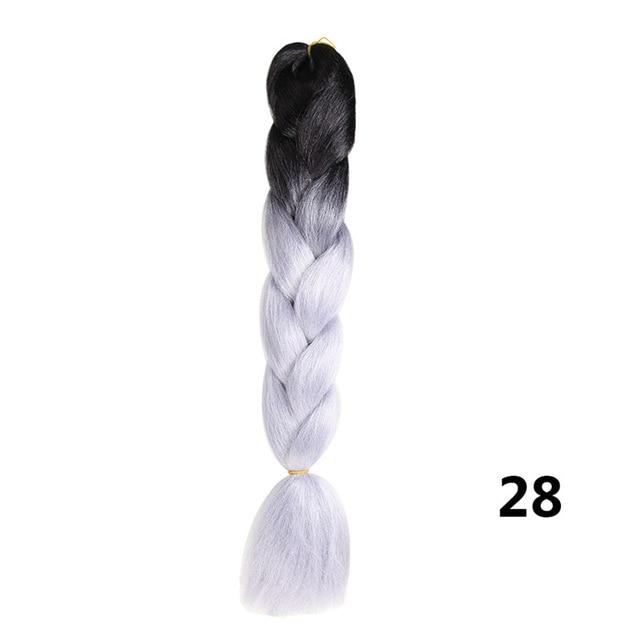 Crochet Braids Kanekalon Synthetic Hair 24 inch Jumbo Braiding Hair 100g/Pack Blonde Grey Crochet Twists Braids Hair Extensions