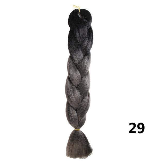 Crochet Braids Kanekalon Synthetic Hair 24 inch Jumbo Braiding Hair 100g/Pack Blonde Grey Crochet Twists Braids Hair Extensions