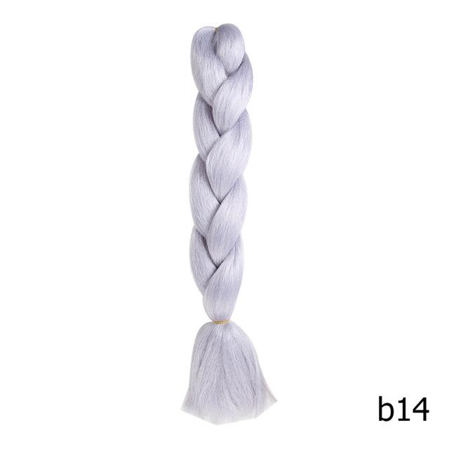 Crochet Braids Kanekalon Synthetic Hair 24 inch Jumbo Braiding Hair 100g/Pack Blonde Grey Crochet Twists Braids Hair Extensions