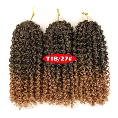 Crochet Braids kinky Twist Hair 8 inches Curly Crochet Hair Crochet Braiding Hair Ombre Synthetic Hair Extensions