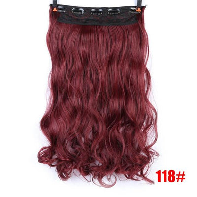 Allaosify 24" Curly 3/4 Full Head Clip in Hair Extensions Black Brown Blonde Real Natural Synthetic One Piece for Hair