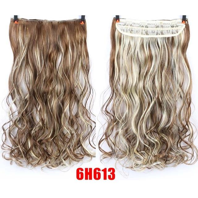 Allaosify 24" Curly 3/4 Full Head Clip in Hair Extensions Black Brown Blonde Real Natural Synthetic One Piece for Hair