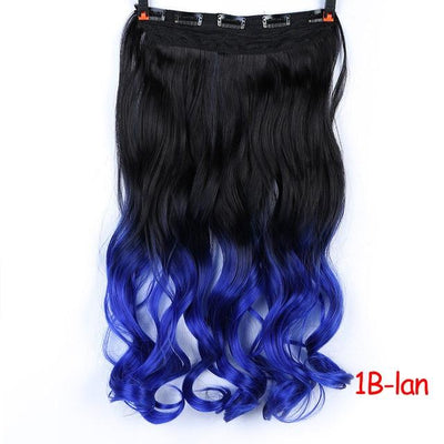 Allaosify 24" Curly 3/4 Full Head Clip in Hair Extensions Black Brown Blonde Real Natural Synthetic One Piece for Hair