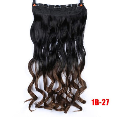 Allaosify 24" Curly 3/4 Full Head Clip in Hair Extensions Black Brown Blonde Real Natural Synthetic One Piece for Hair