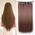 Allaosify 60cm 5 Clip In Hair Extension Heat Resistant Fake Hairpieces Long Straight Hairstyles Synthetic Clip In On Hair