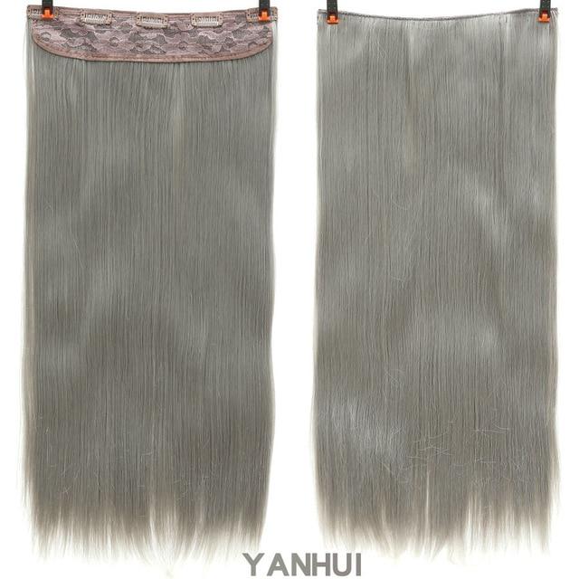 Allaosify 60cm 5 Clip In Hair Extension Heat Resistant Fake Hairpieces Long Straight Hairstyles Synthetic Clip In On Hair