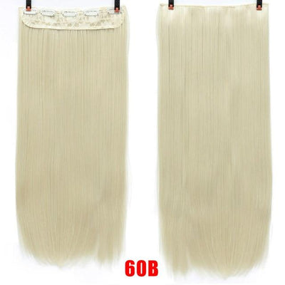 Allaosify 60cm 5 Clip In Hair Extension Heat Resistant Fake Hairpieces Long Straight Hairstyles Synthetic Clip In On Hair
