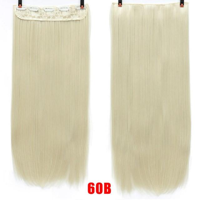 Allaosify 60cm 5 Clip In Hair Extension Heat Resistant Fake Hairpieces Long Straight Hairstyles Synthetic Clip In On Hair