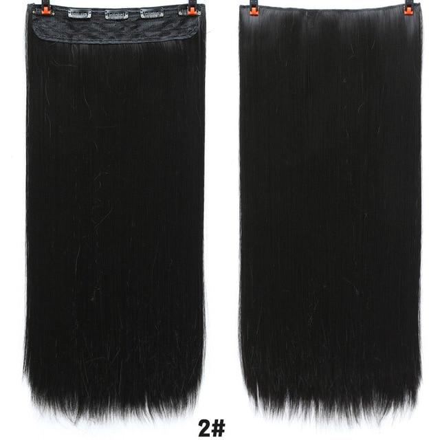 Allaosify 60cm 5 Clip In Hair Extension Heat Resistant Fake Hairpieces Long Straight Hairstyles Synthetic Clip In On Hair