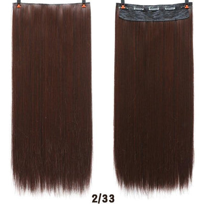 Allaosify 60cm 5 Clip In Hair Extension Heat Resistant Fake Hairpieces Long Straight Hairstyles Synthetic Clip In On Hair