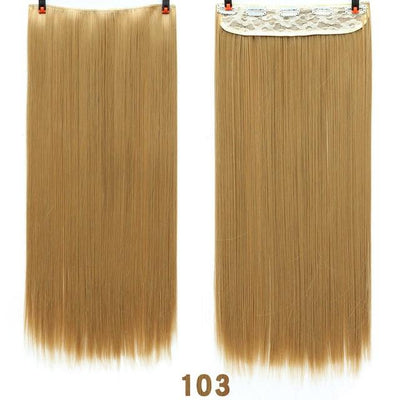 Allaosify 60cm 5 Clip In Hair Extension Heat Resistant Fake Hairpieces Long Straight Hairstyles Synthetic Clip In On Hair