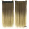Soowee Long Straight Brown to Blonde Natural Color Women Ombre Hair High Tempreture Synthetic Hairpiece Clip in Hair Extensions