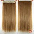 Soowee Long Straight Brown to Blonde Natural Color Women Ombre Hair High Tempreture Synthetic Hairpiece Clip in Hair Extensions