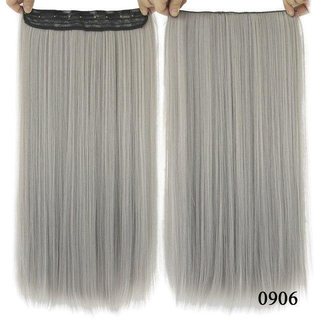 Soowee Long Straight Brown to Blonde Natural Color Women Ombre Hair High Tempreture Synthetic Hairpiece Clip in Hair Extensions