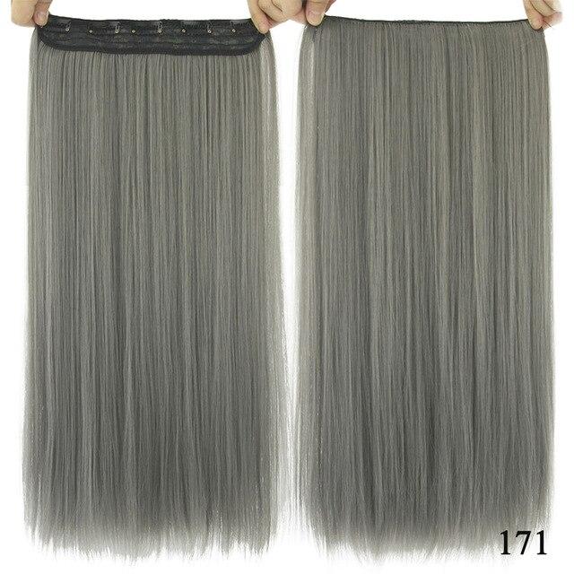 Soowee Long Straight Brown to Blonde Natural Color Women Ombre Hair High Tempreture Synthetic Hairpiece Clip in Hair Extensions