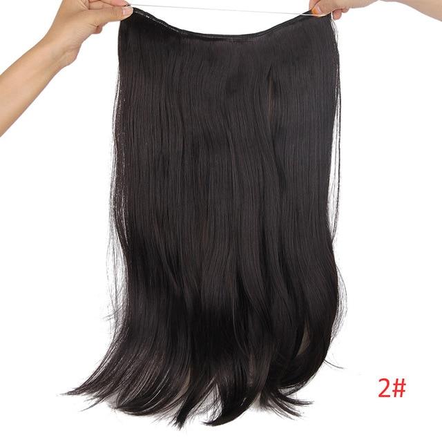 20 inches Invisible Wire No Clips in Hair Extensions Hairpieces Ombre Halo Colored for Hair Straight Wavy Natural Synthetic