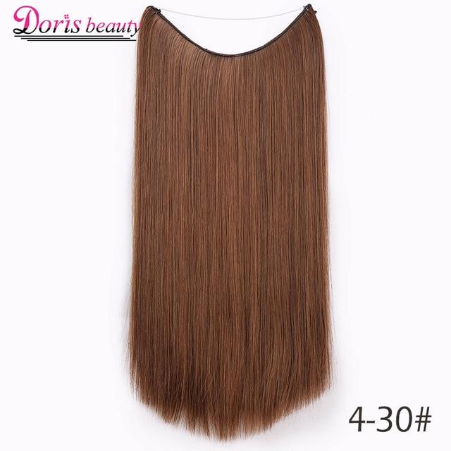 20 inches Invisible Wire No Clips in Hair Extensions Hairpieces Ombre Halo Colored for Hair Straight Wavy Natural Synthetic