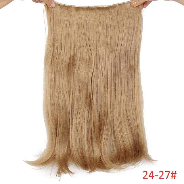20 inches Invisible Wire No Clips in Hair Extensions Hairpieces Ombre Halo Colored for Hair Straight Wavy Natural Synthetic