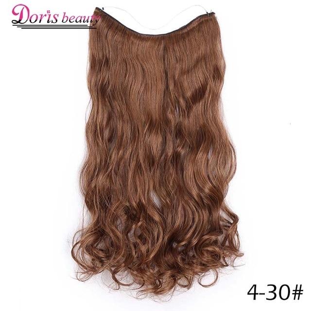20 inches Invisible Wire No Clips in Hair Extensions Hairpieces Ombre Halo Colored for Hair Straight Wavy Natural Synthetic