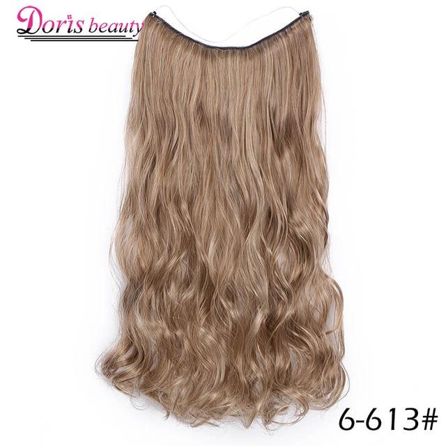 20 inches Invisible Wire No Clips in Hair Extensions Hairpieces Ombre Halo Colored for Hair Straight Wavy Natural Synthetic