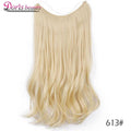 20 inches Invisible Wire No Clips in Hair Extensions Hairpieces Ombre Halo Colored for Hair Straight Wavy Natural Synthetic