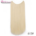 20 inches Invisible Wire No Clips in Hair Extensions Hairpieces Ombre Halo Colored for Hair Straight Wavy Natural Synthetic