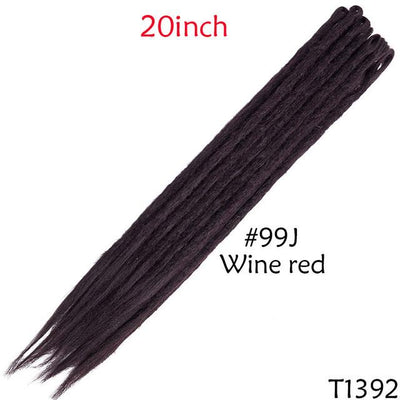 SNOILITE 20inch/24inch Handmade Dreadlocks Extensions Fashion Reggae Crochet Hip-Hop Synthetic Dreads Crochet Braiding Hair