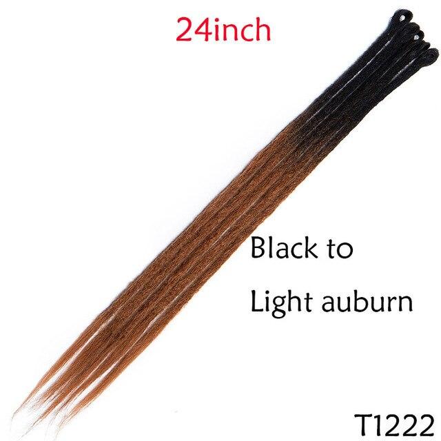 SNOILITE 20inch/24inch Handmade Dreadlocks Extensions Fashion Reggae Crochet Hip-Hop Synthetic Dreads Crochet Braiding Hair