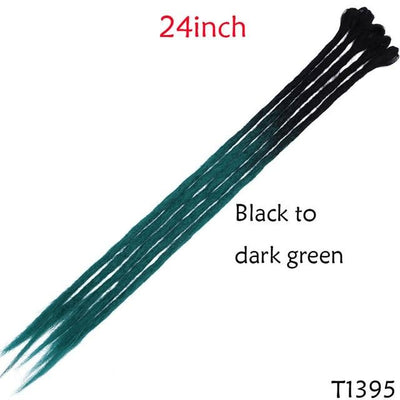 SNOILITE 20inch/24inch Handmade Dreadlocks Extensions Fashion Reggae Crochet Hip-Hop Synthetic Dreads Crochet Braiding Hair
