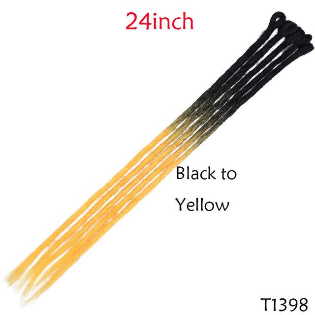 SNOILITE 20inch/24inch Handmade Dreadlocks Extensions Fashion Reggae Crochet Hip-Hop Synthetic Dreads Crochet Braiding Hair