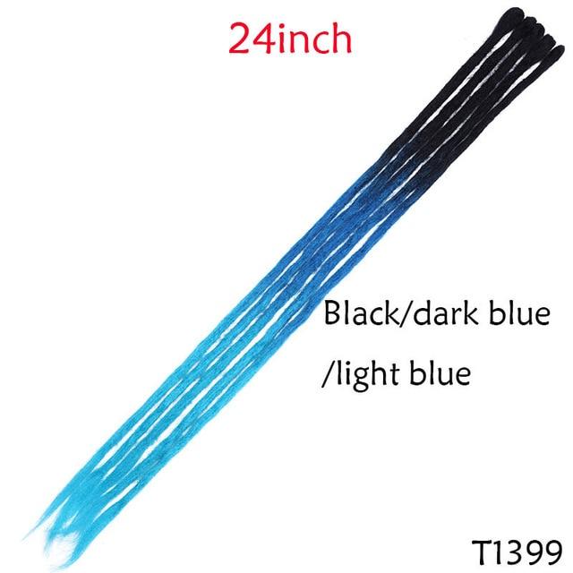 SNOILITE 20inch/24inch Handmade Dreadlocks Extensions Fashion Reggae Crochet Hip-Hop Synthetic Dreads Crochet Braiding Hair