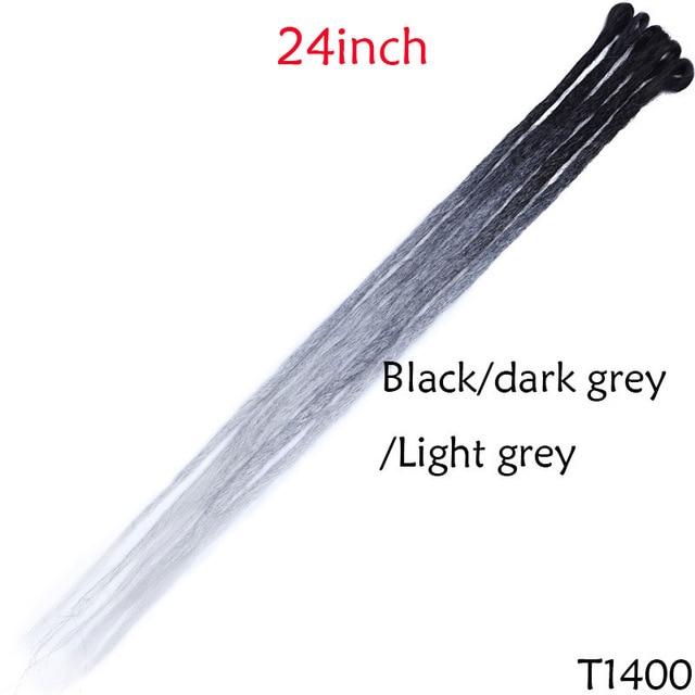 SNOILITE 20inch/24inch Handmade Dreadlocks Extensions Fashion Reggae Crochet Hip-Hop Synthetic Dreads Crochet Braiding Hair