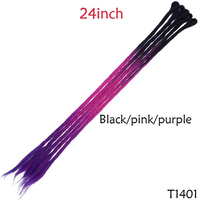 SNOILITE 20inch/24inch Handmade Dreadlocks Extensions Fashion Reggae Crochet Hip-Hop Synthetic Dreads Crochet Braiding Hair