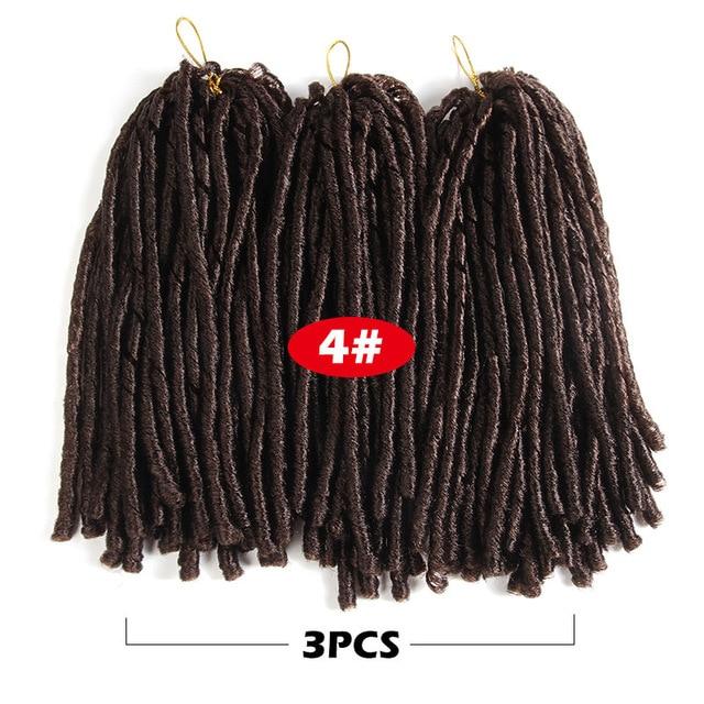 Soft Dreadlocks Crochet Braids 14 inches Synthetic Braiding Hair 30 Roots Crochet Hair Extensions For Women