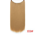 DIFEI 24 inch Long Synthetic Hair Heat Resistant Hairpiece Fish Line Straight Hair Extensions Secret Invisible Hairpieces