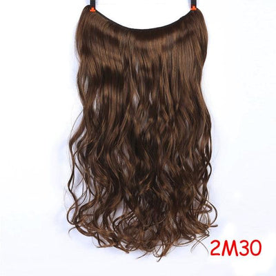 DIFEI 24 inch Long Synthetic Hair Heat Resistant Hairpiece Fish Line Straight Hair Extensions Secret Invisible Hairpieces