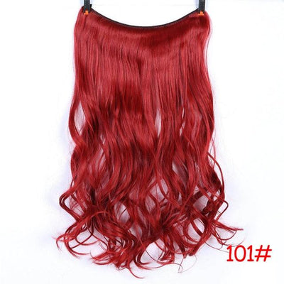 DIFEI 24 inch Long Synthetic Hair Heat Resistant Hairpiece Fish Line Straight Hair Extensions Secret Invisible Hairpieces