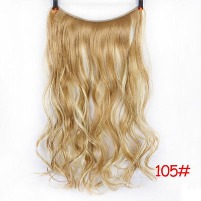 DIFEI 24 inch Long Synthetic Hair Heat Resistant Hairpiece Fish Line Straight Hair Extensions Secret Invisible Hairpieces