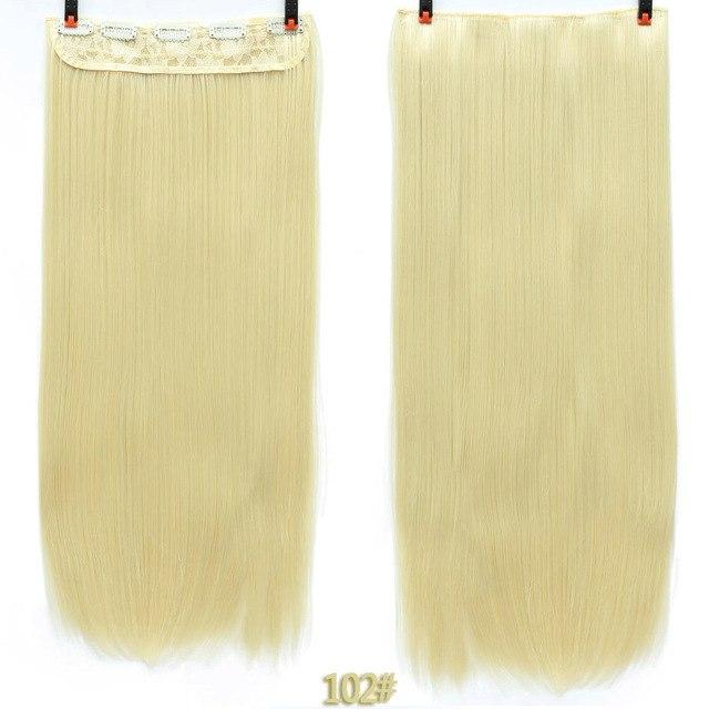 DIFEI 24 - inch straight hair patch women's high temperature fiber patch Hair Extensions Clip In Hair Extensions