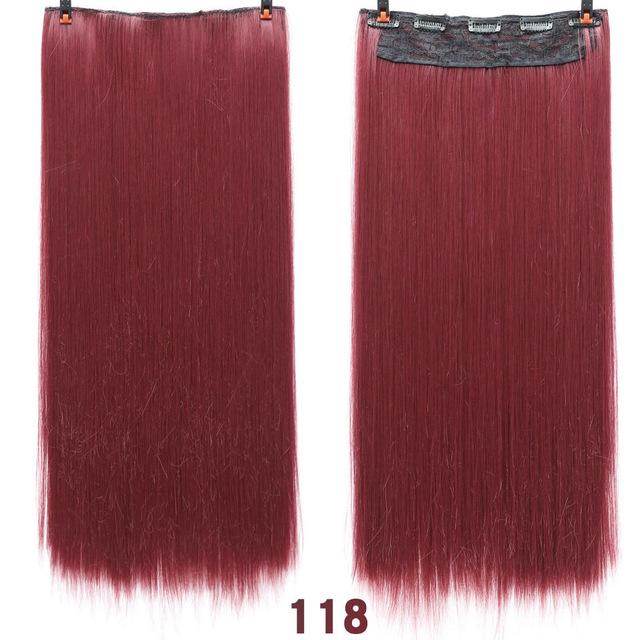 DIFEI 24 - inch straight hair patch women's high temperature fiber patch Hair Extensions Clip In Hair Extensions